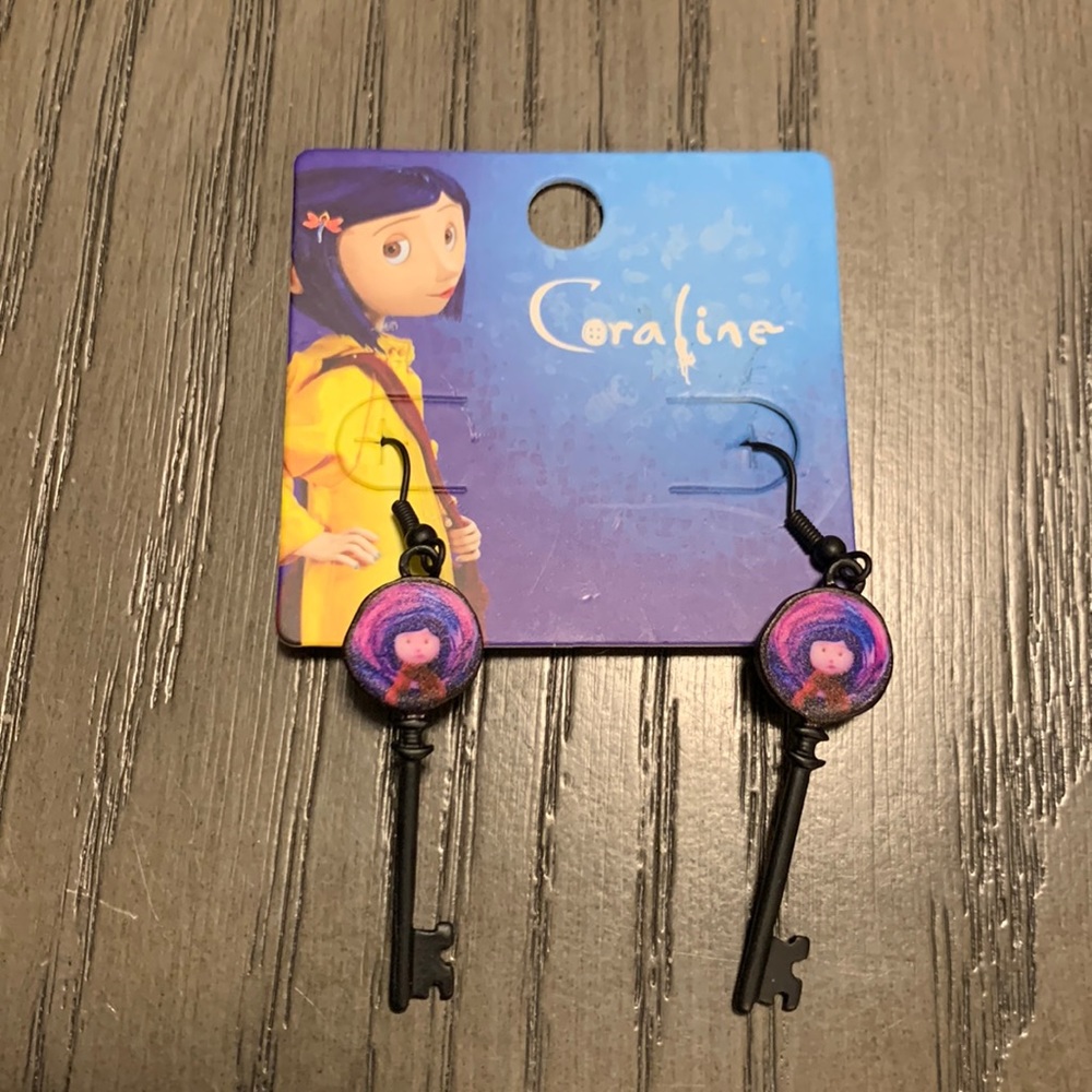 Coraline key shaped earrings - new